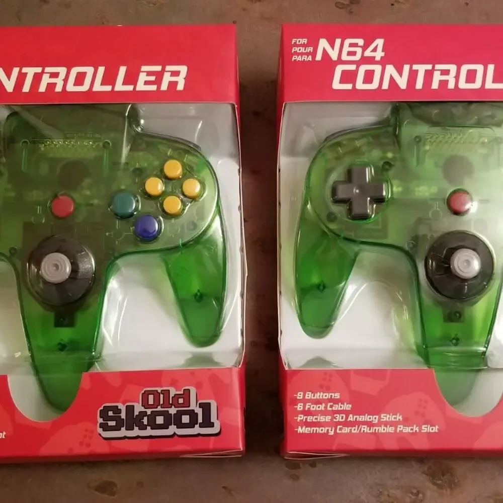 2 N64 Controllers - Jungle Green (NEW) - Nintendo64 - Funtastic - Old Skool